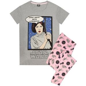 Star Wars Womens/Ladies Princess Leia Pajama Set / Gray/Pink